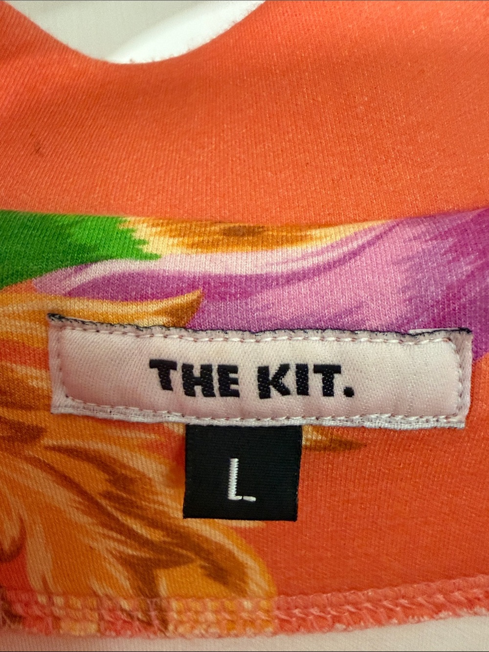 The Kit Bomber Cardigan Multi Iris Floral Zip Up Coral Size L | Retails $108 - Picture 2 of 9